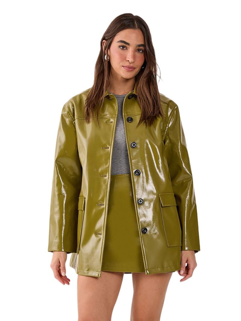 Women's Vinyl High Clean Longline Jacket