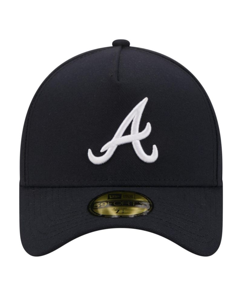 Men's Navy Atlanta Braves A-Frame 59FORTY Fitted Hat