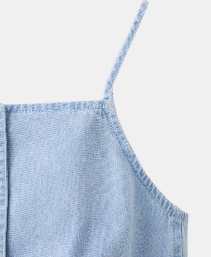 Women's Buttoned Denim Vest