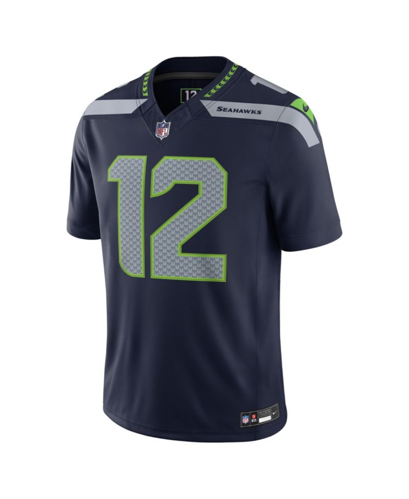 Men's 12s College Navy Seattle Seahawks Vapor F.U.S.E. Stitched Limited Jersey