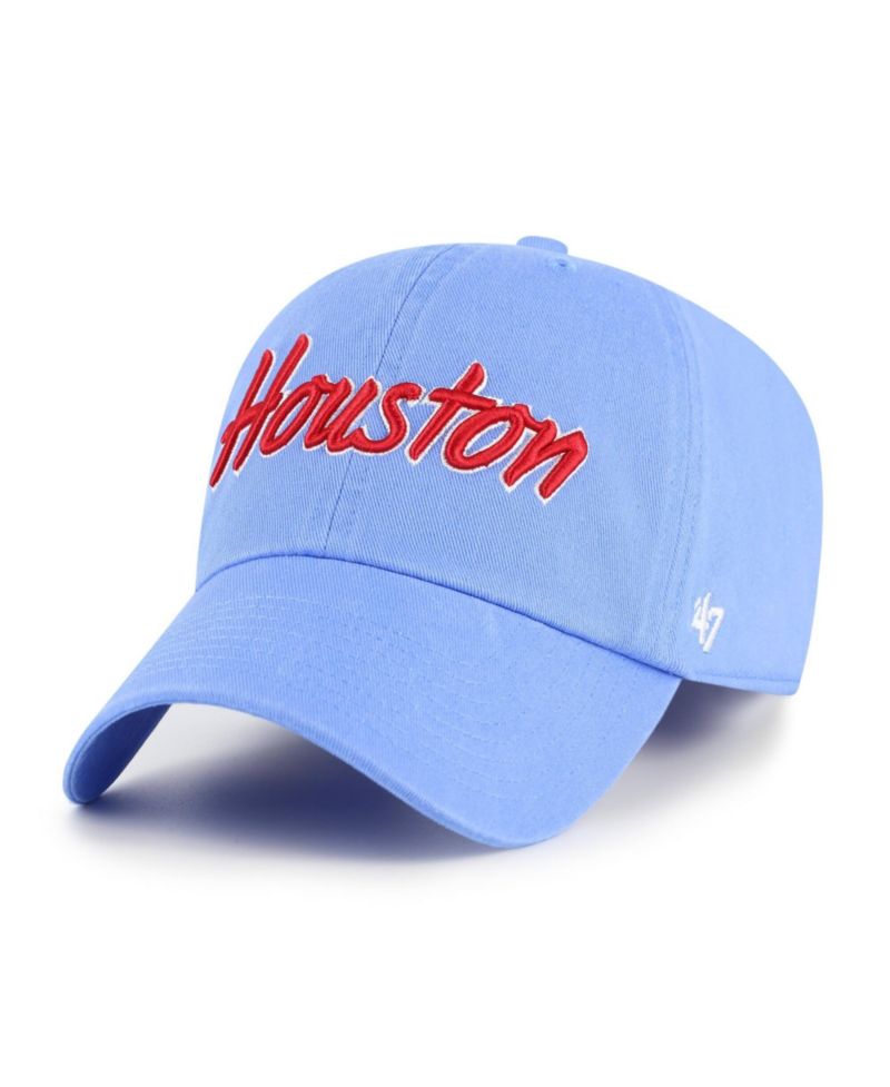Men's '47 Light Blue Houston Cougars Script Clean Up Adjustable Hat