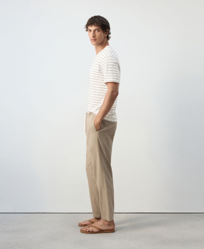 Men's New Now Relaxed-Fit Cotton-Linen Blend Trousers