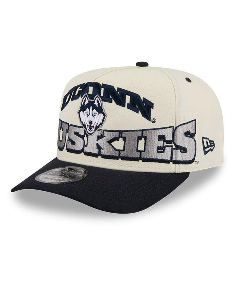 Men's Cream/Navy UConn Huskies March Madness Historic Collection 9FIFTY A-Frame Snapback Hat