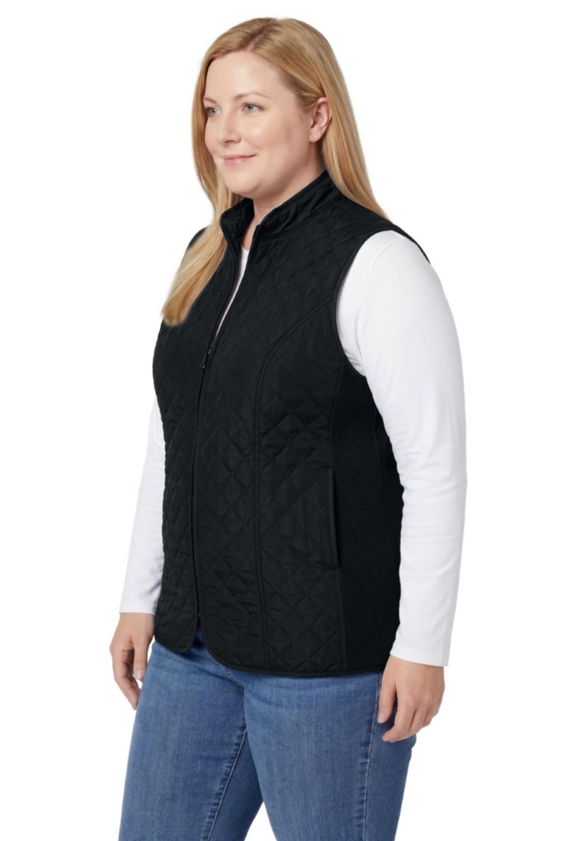 Plus Size Within Zip-Front Quilted Vest