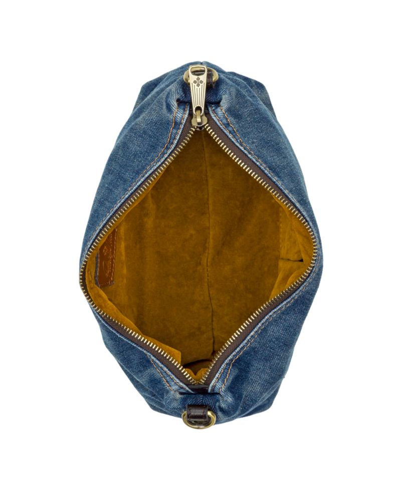 Kolena Medium Denim Hobo Crossbody Handbag
