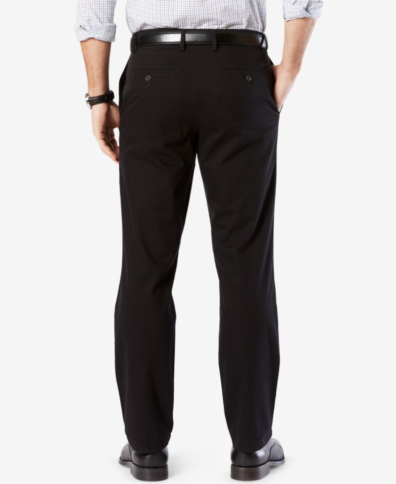 Mens' Signature Lux Cotton Straight Fit Stretch Khaki Pants
