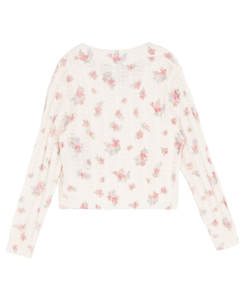 Girls' 7-12 Floral Printed Cardigan and Cami, 2-Piece Set
