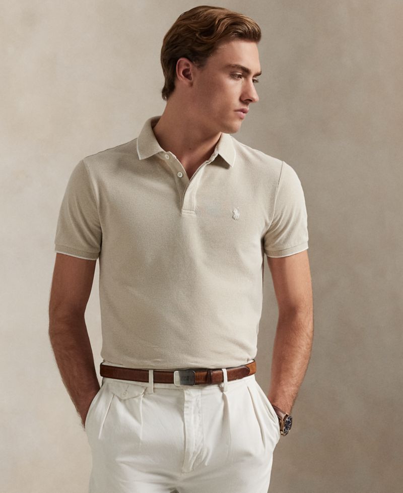 Men's Classic-Fit Stretch Oxford Mesh Polo Shirt