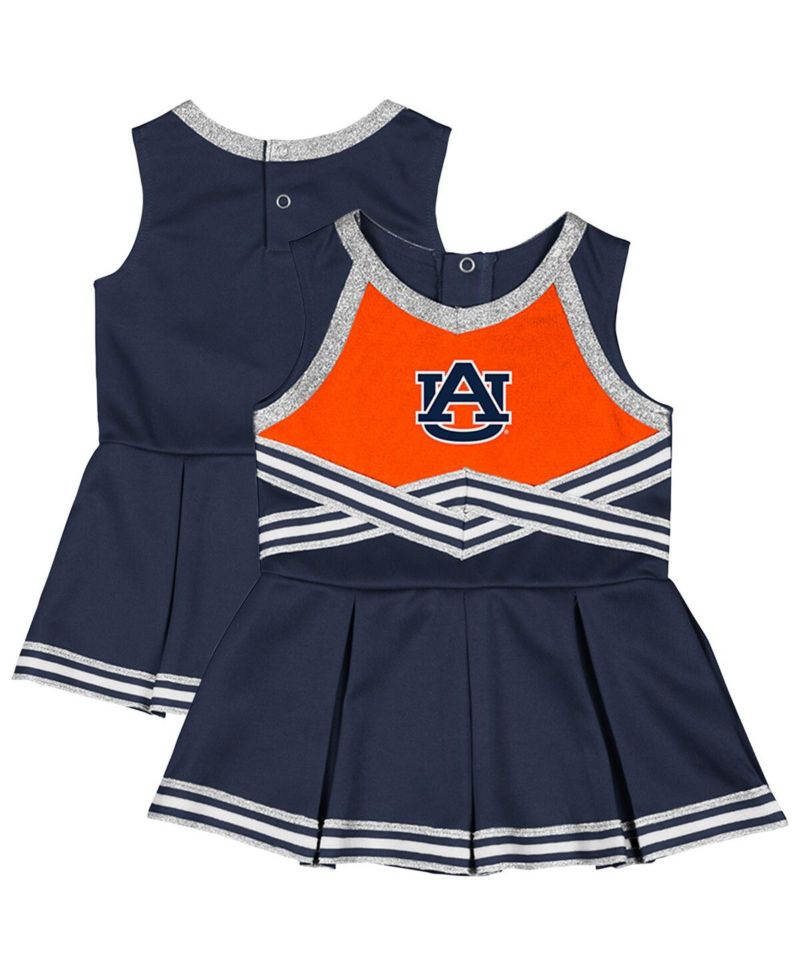 Girls Baby Boys and Girls Navy Auburn Tigers Lollipop Park Cheer Dress