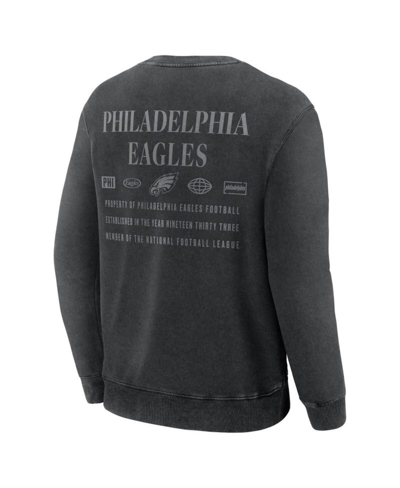 Men's Black Philadelphia Eagles Deep Route Pullover Sweatshirt