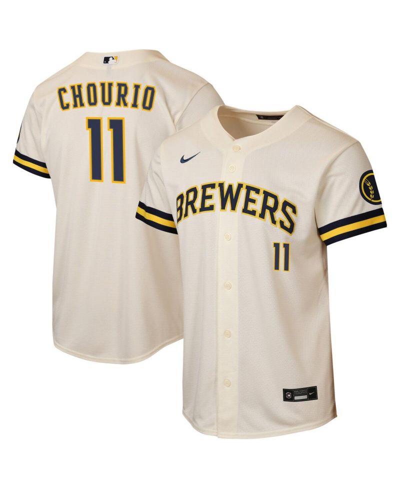 Big Boys and Girls Jackson Chourio Cream Milwaukee Brewers Home Stadium Jersey