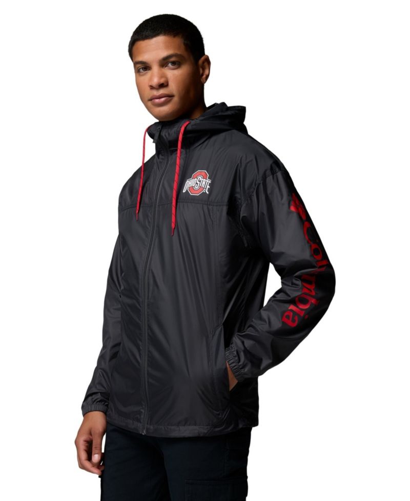 Men's Black Ohio State Buckeyes Flash Challenger II Full-Zip Hooded Windbreaker