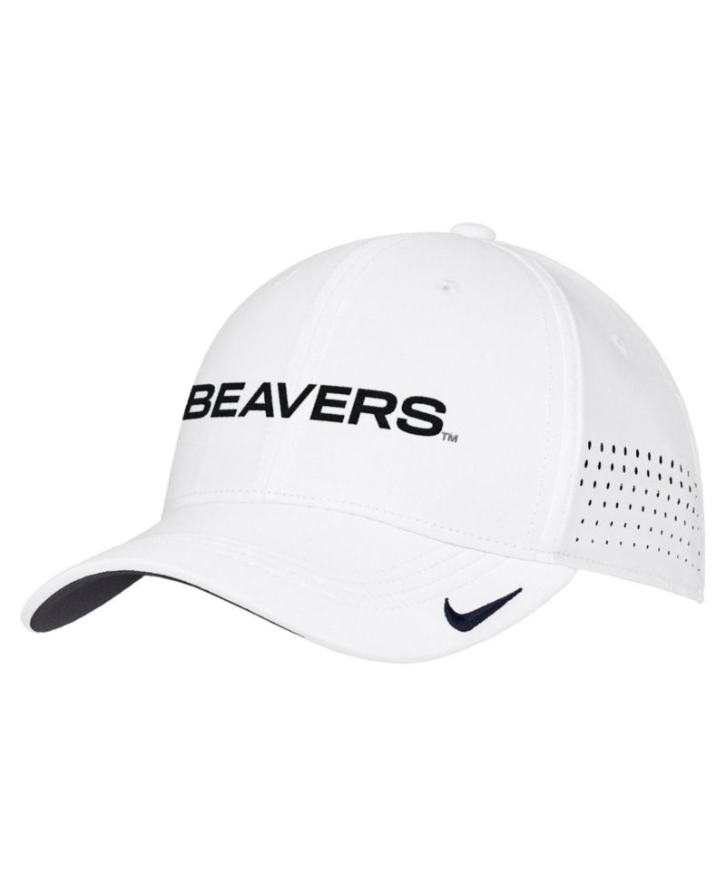Men's White Oregon State Beavers 2026 On-Field AeroBill SwooshFlex Dri-FIT Hat