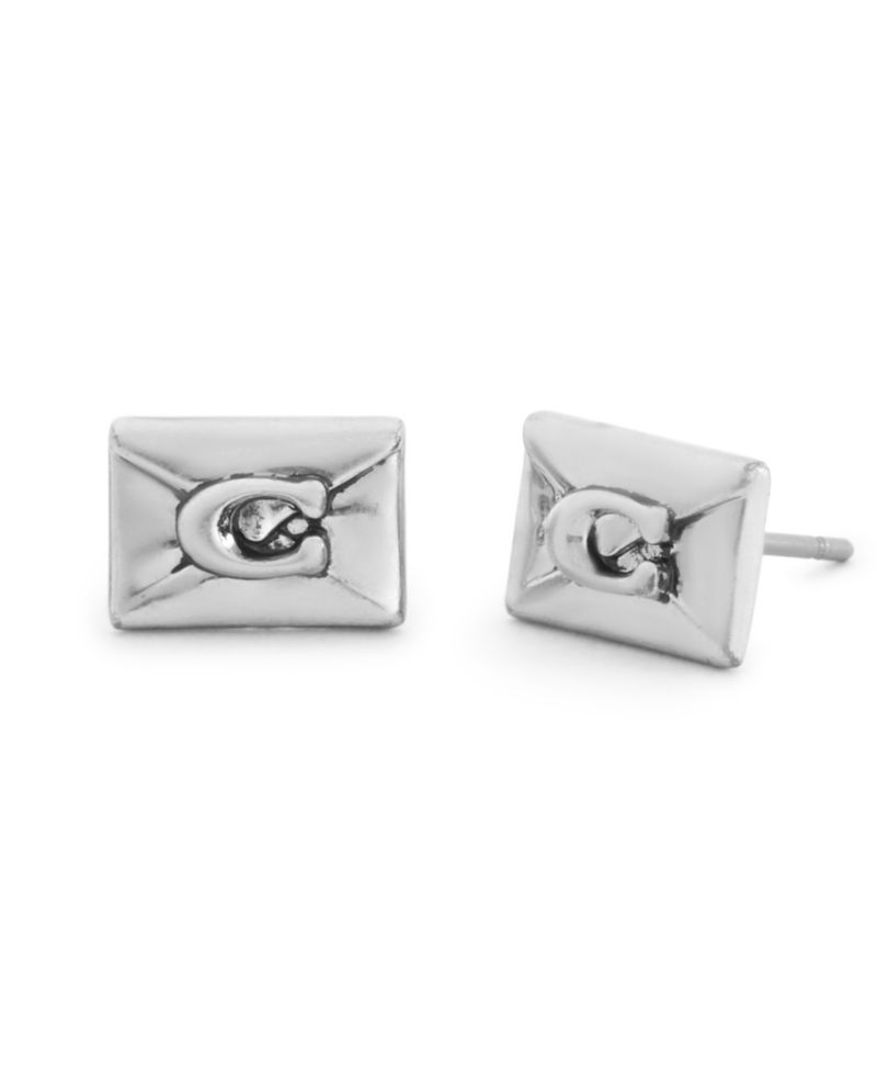 Silver Heritage Signature Envelope Stud Earrings
