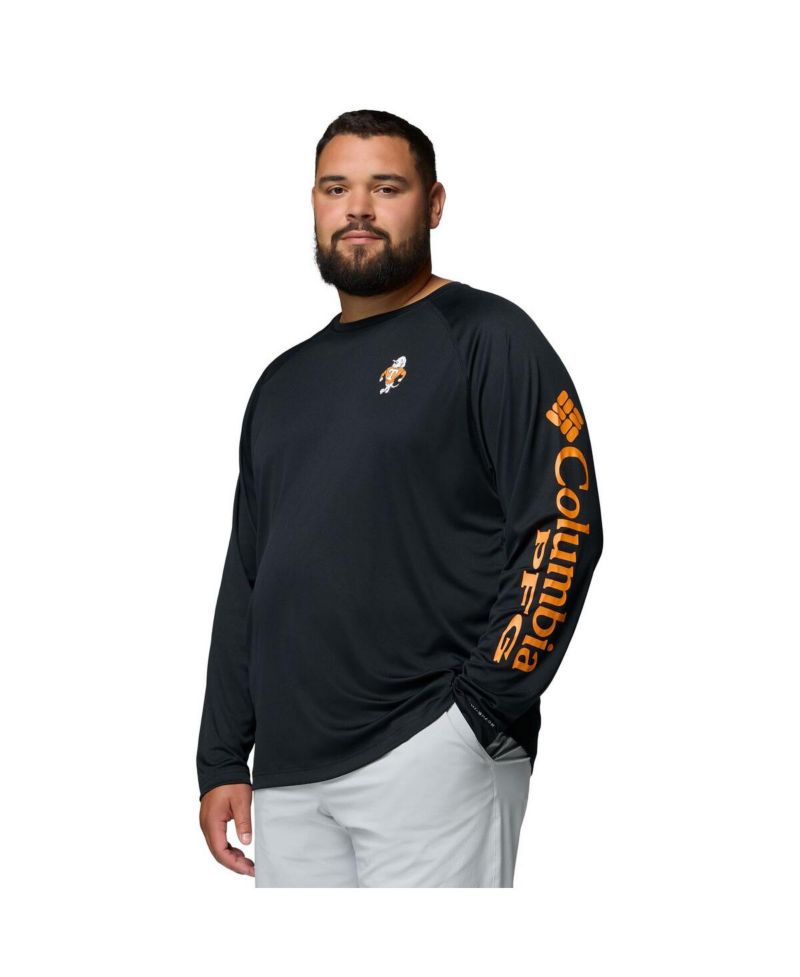 Men's Black Tennessee Volunteers Big & Tall Terminal Tackle Long Sleeve Omni-Shade T-Shirt