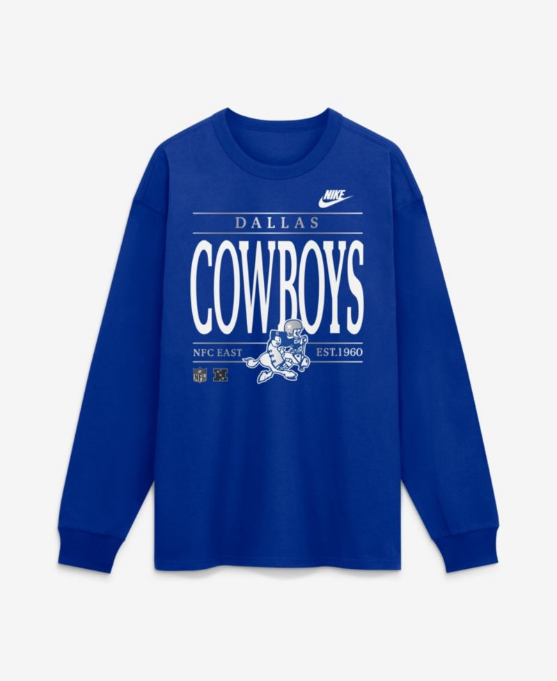 Men's Dallas Cowboys Red Zone Max90 Screen Print Throwback Long-Sleeve T-Shirt