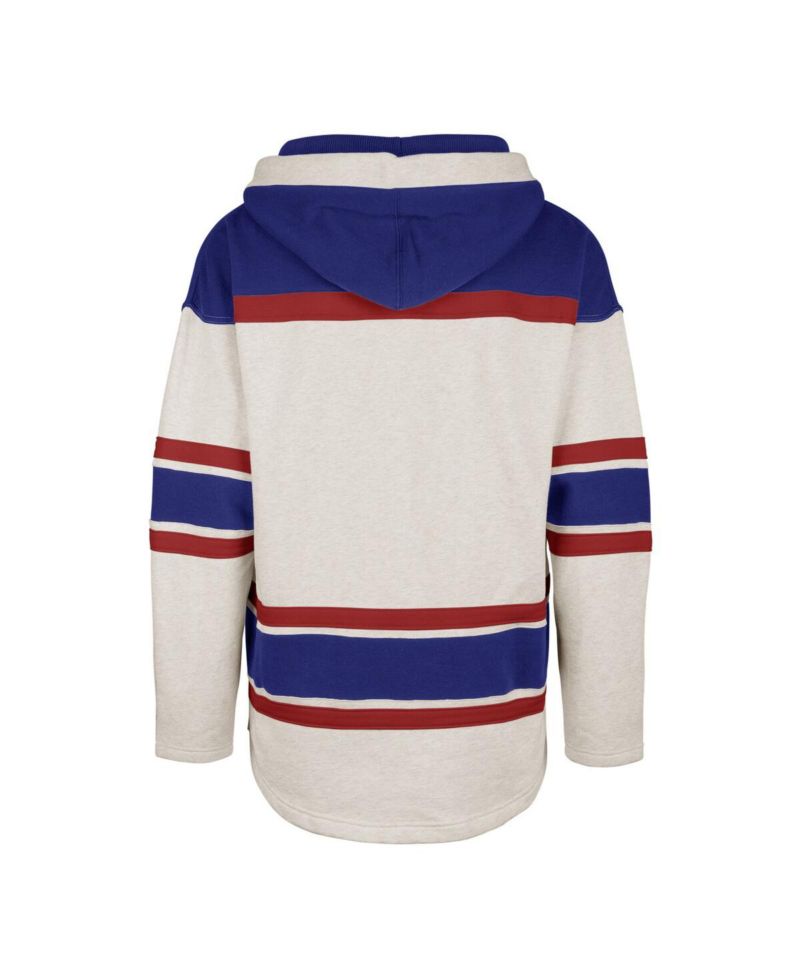 Men's Oatmeal New York Rangers Rockaway Lace-Up Pullover Hoodie