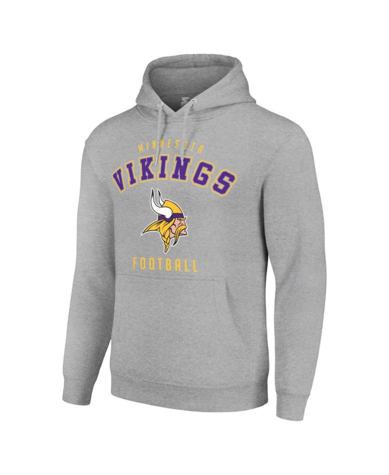 Men's and Women's Heather Gray Minnesota Vikings Logo Pullover Hoodie