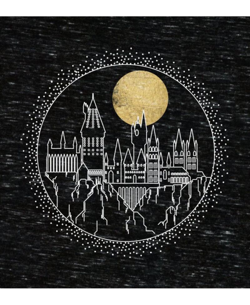 Big & Tall Hogwarts Line Art Moonrise T-Shirt