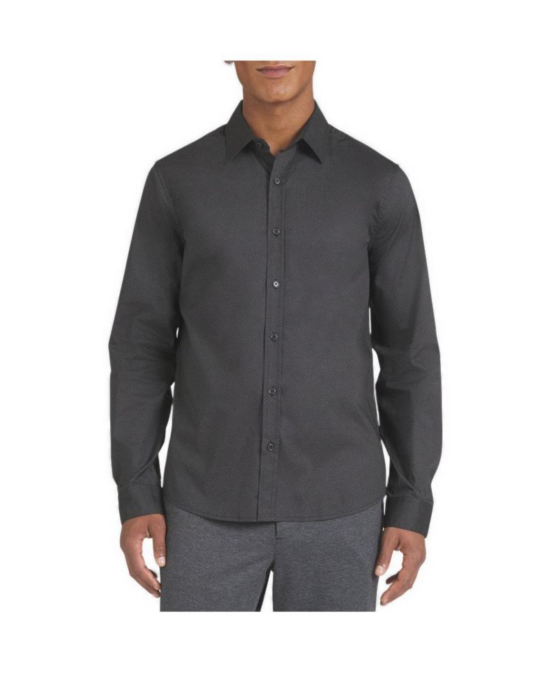 Men's Foster Long-Sleeve Point-Collar Printed Shirt