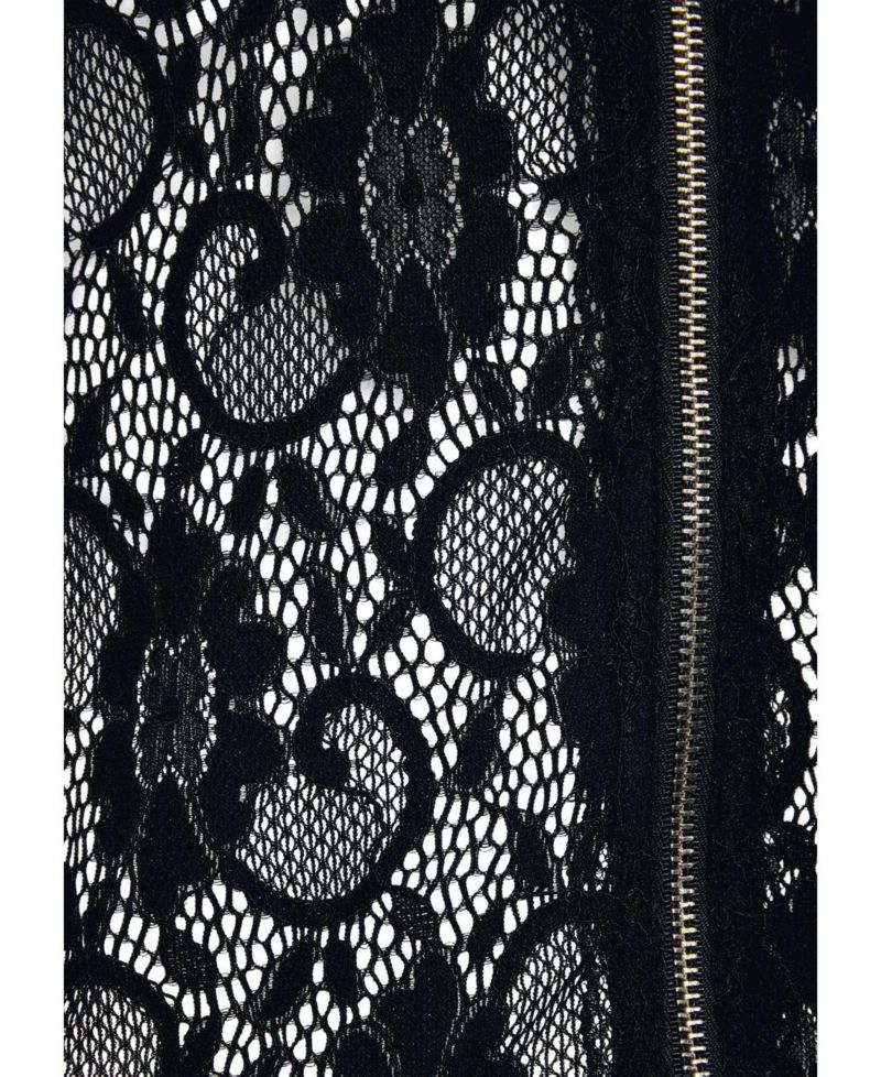 Women's Floral Print Lace Zip Front-Closure Jacket