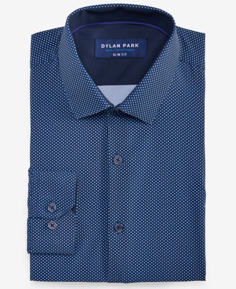 Men's Slim-Fit Performance Four-Way Stretch Dress Shirt