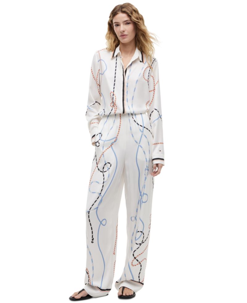 Women's Printed Wide-Leg Pants