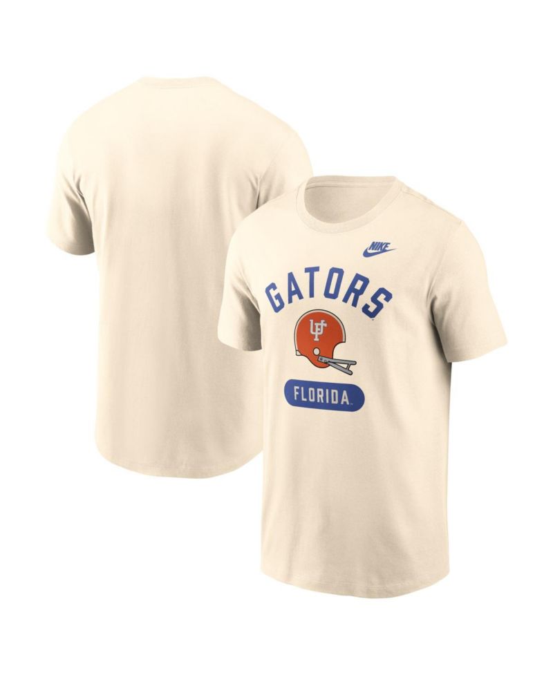 Men's Natural Florida Gators Legacy Arch Helmet T-Shirt