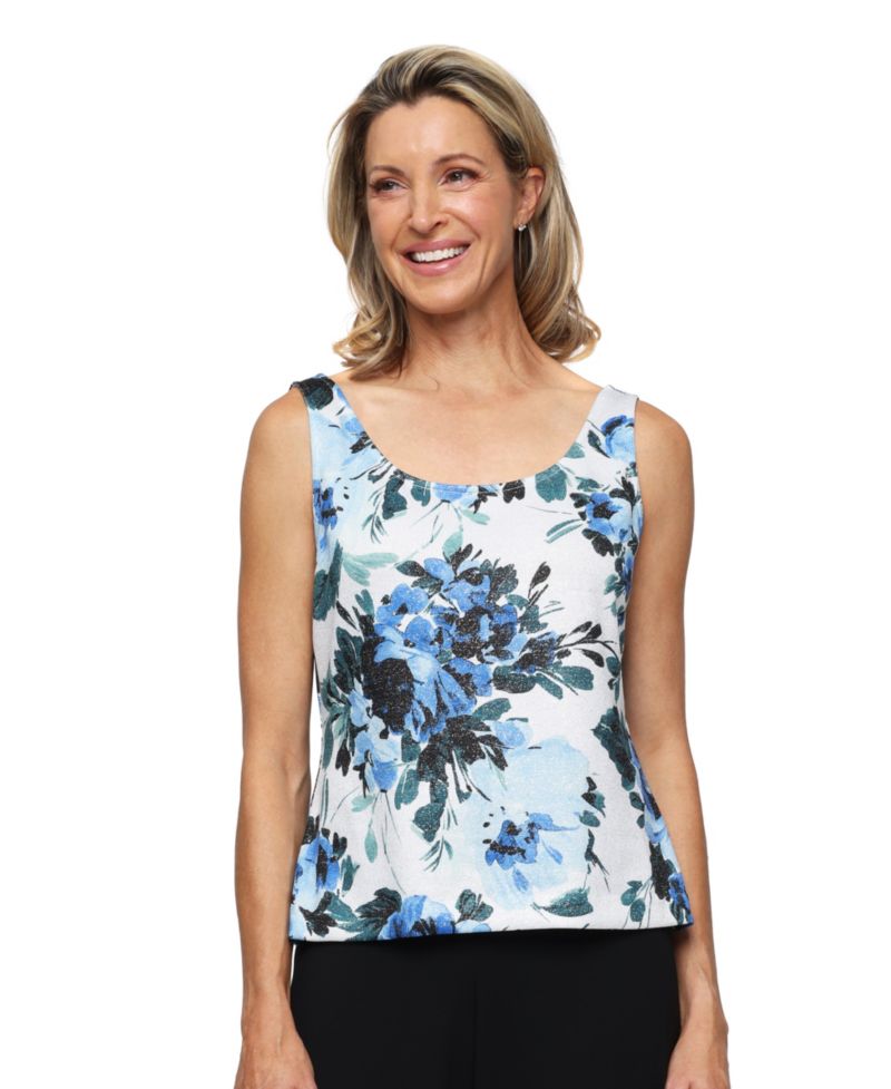 Women's Printed Sleeveless Tank Top & Jacket, 2-Piece Set