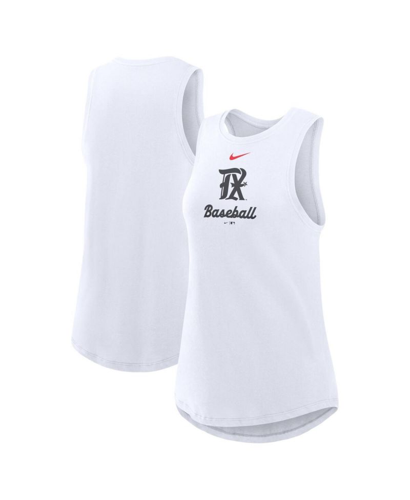 Women's White Texas Rangers City Connect Tricode High Neck Performance Tank Top