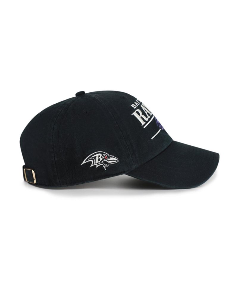 Men's Black Baltimore Ravens Throwback Graphic Clean Up Adjustable Hat