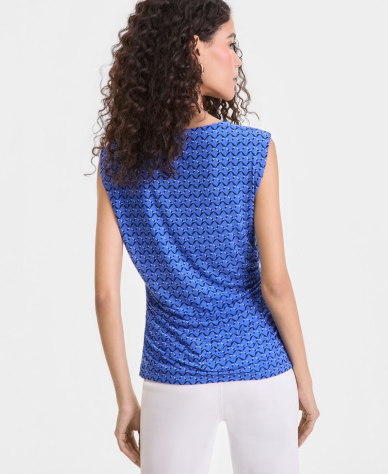 I.N.C. International Concepts Women's Sleeveless Printed Mesh Top