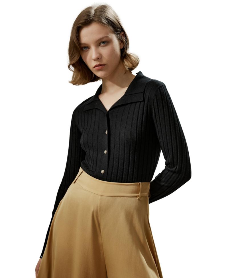 Women's Ribbed Silk-Cashmere Blend Cardigan