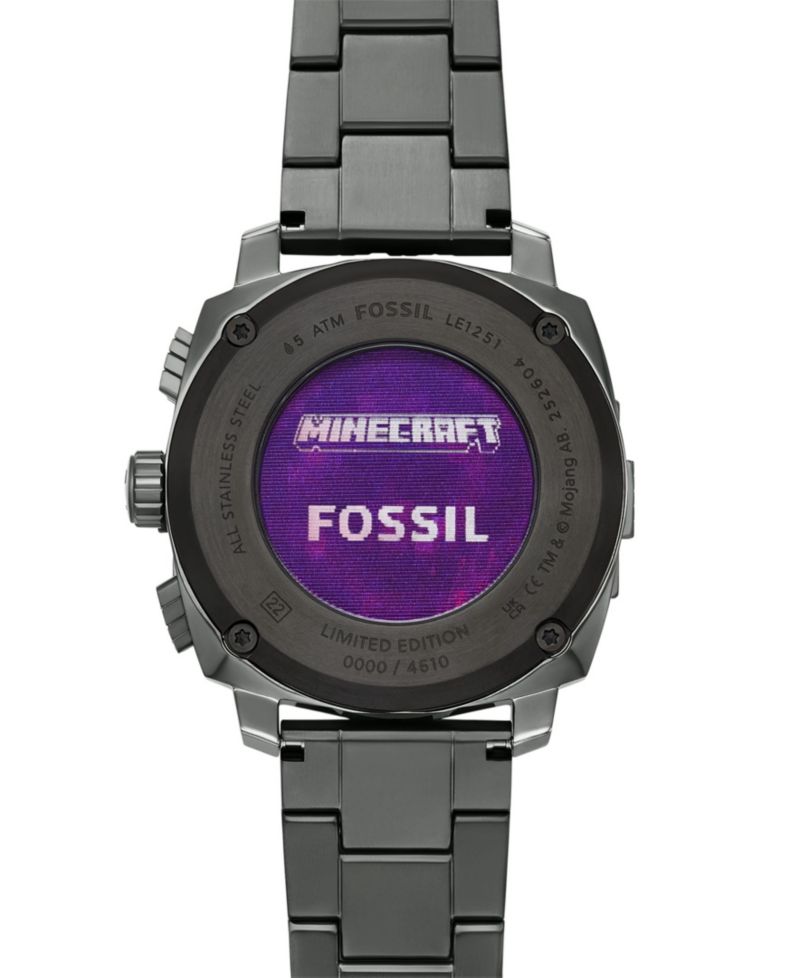 Quartz Minecraft The Nether Chronograph Stainless Steel Watch 44mm