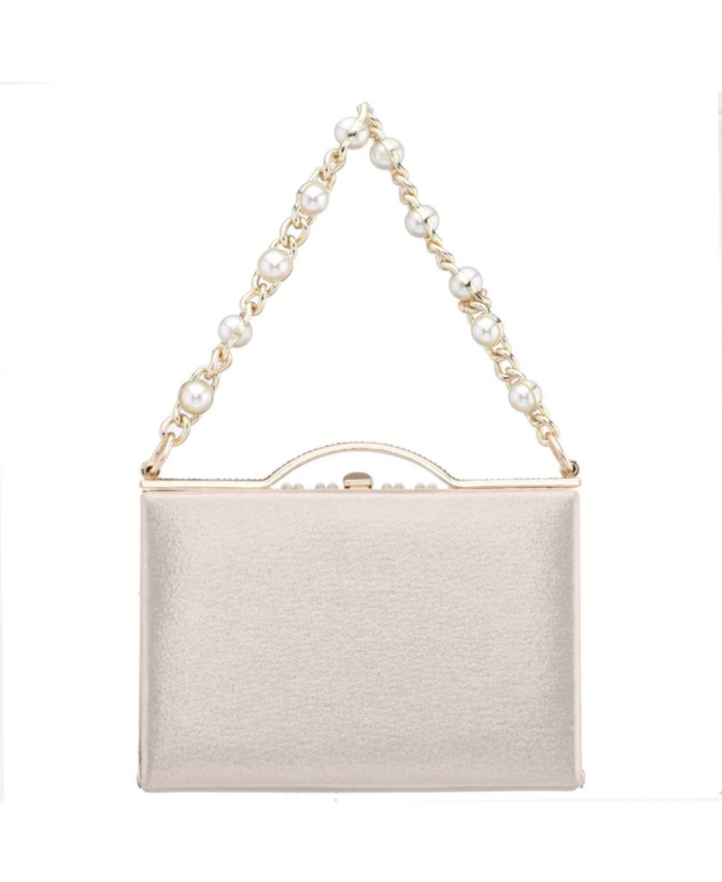Women's Imitation Pearl and Crystal Minaudiere