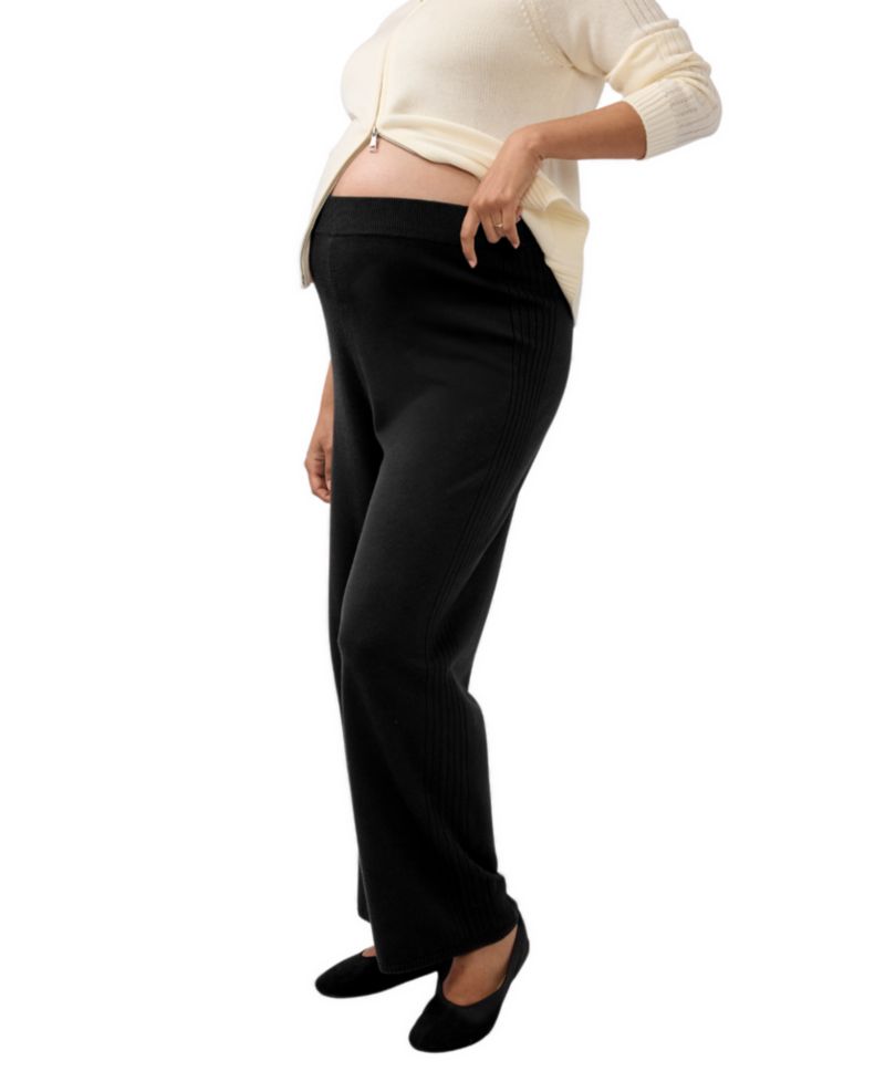 Maternity Sweater Pant Knit Wide-Leg Pants