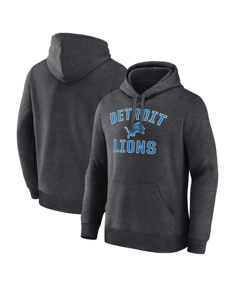 Men's Heather Charcoal Detroit Lions Arch Victory Hoodie
