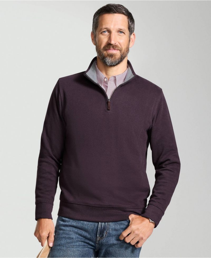 Men's Bedford Rib Quarter Zip Pullover Sweater