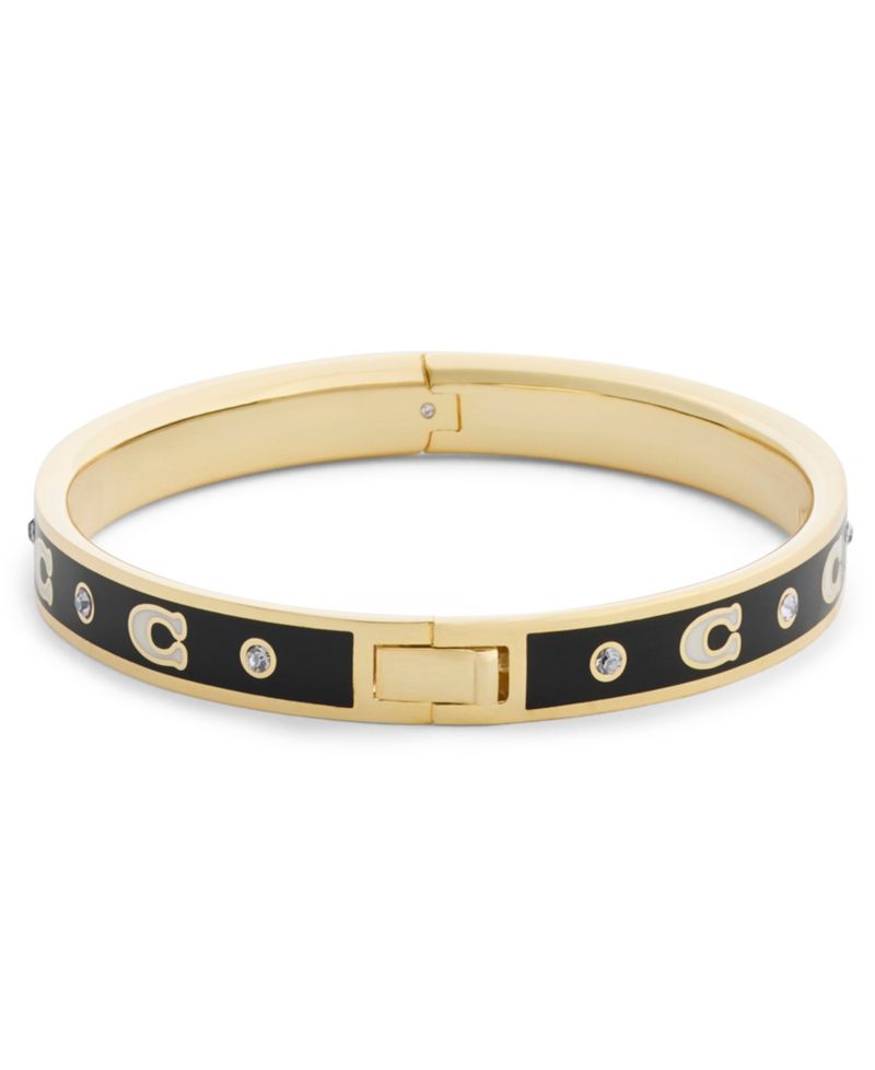 Faux Stone Signature Repeated C Stone Bangle Bracelet