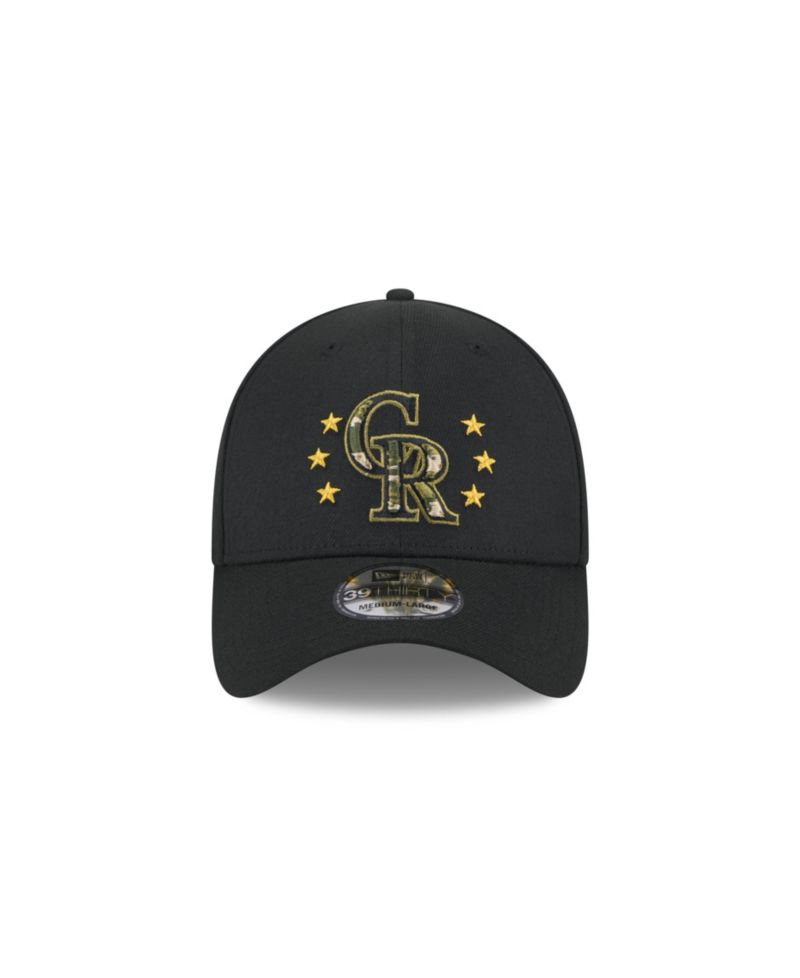 Men's Black Colorado Rockies 2024 Armed Forces Day 39THIRTY Flex Hat