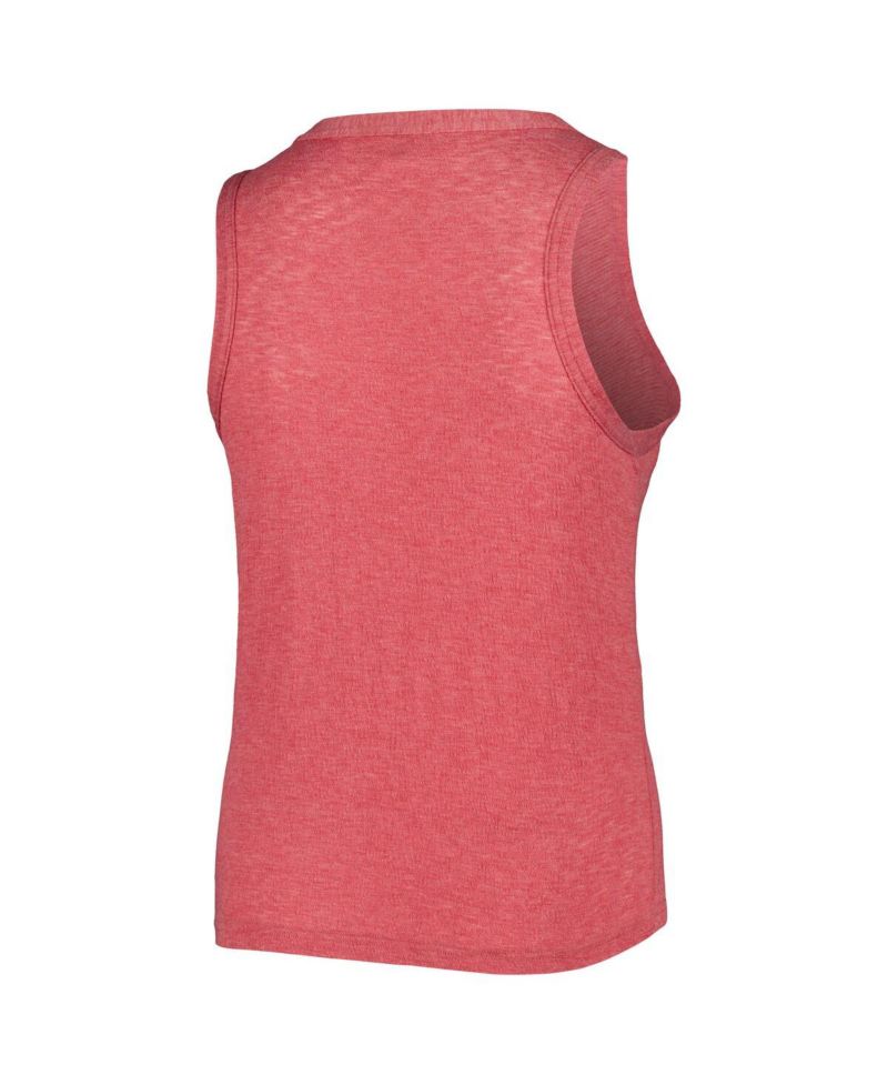 Women's Red Washington Nationals Plus Size High Neck Tri-Blend Tank Top