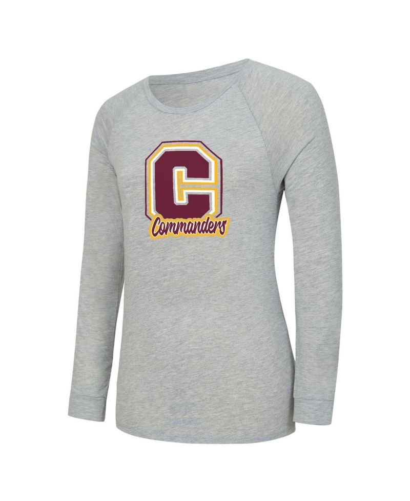 Women's Heather Gray/Burgundy Washington Commanders Regulate Plaid Long-Sleeve T-Shirt and Shorts Sleep Set