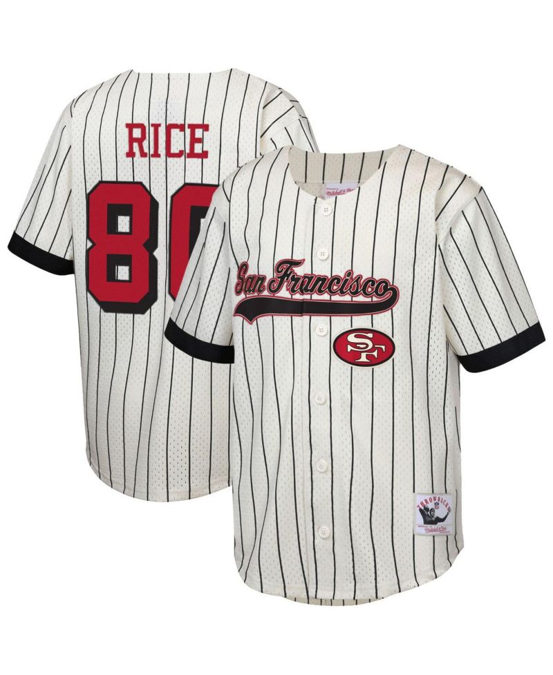 Big Boys and Girls Jerry Rice Cream San Francisco 49ers Retired Player Name & Number Baseball Jersey