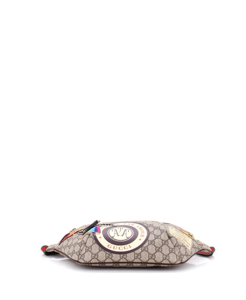 Courrier Zip Belt Bag GG Coated Canvas with Applique