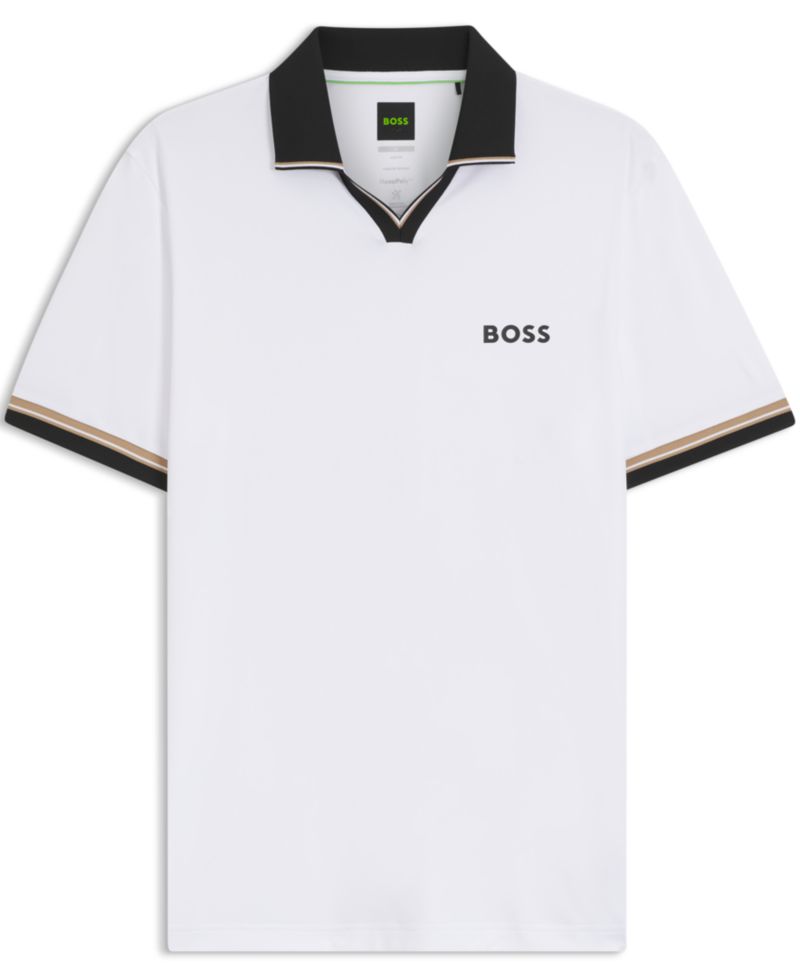 Men's Signature-Stripe Active Slim-Fit Polo Shirt