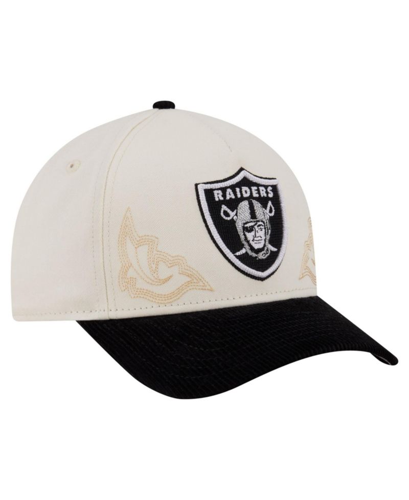 Men's Cream/Black Las Vegas Raiders Western 9FORTY A-Frame Adjustable Hat