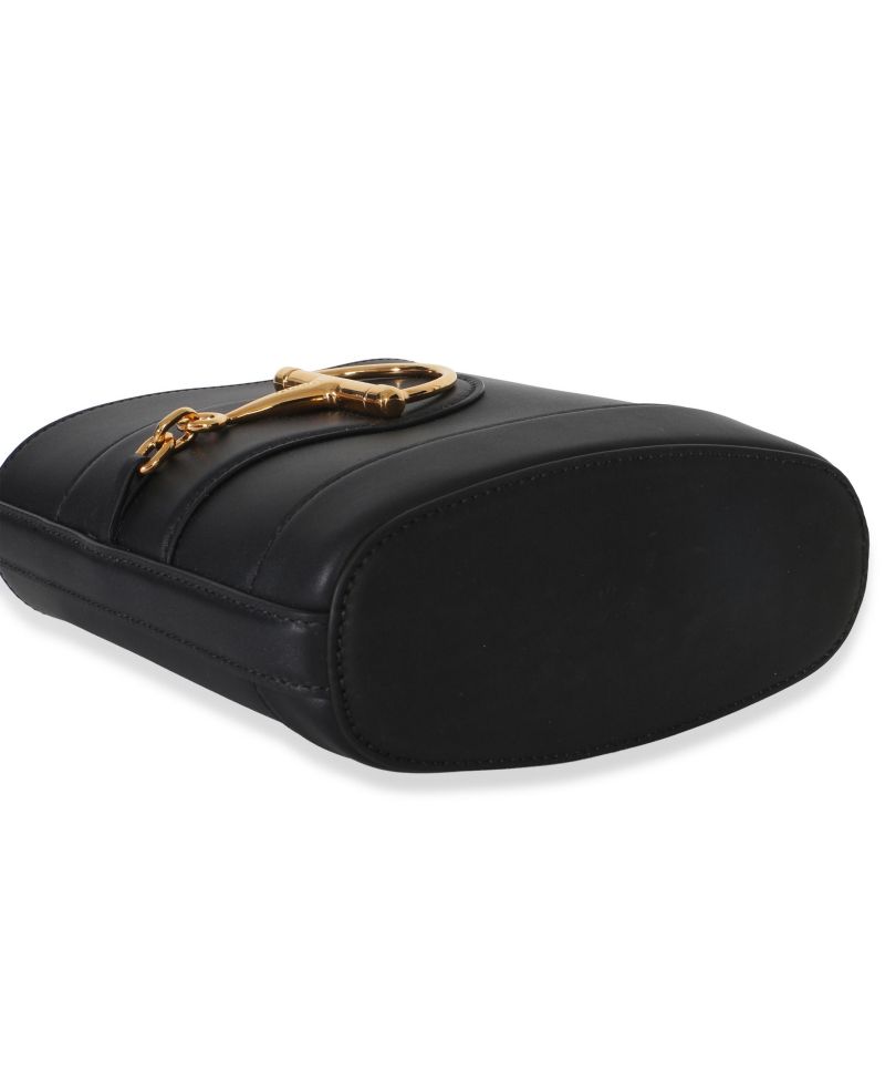 Black Smooth Calfskin Hasler Horsebit 73 Small Bucket Bag