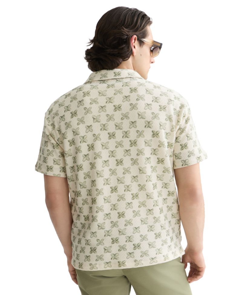Men's Printed Short-Sleeve Polo Shirt