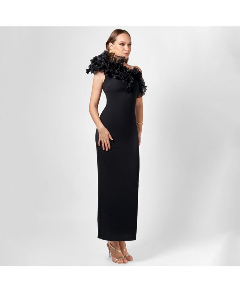 Women's Elena One Shoulder Ruffle Midaxi Dress