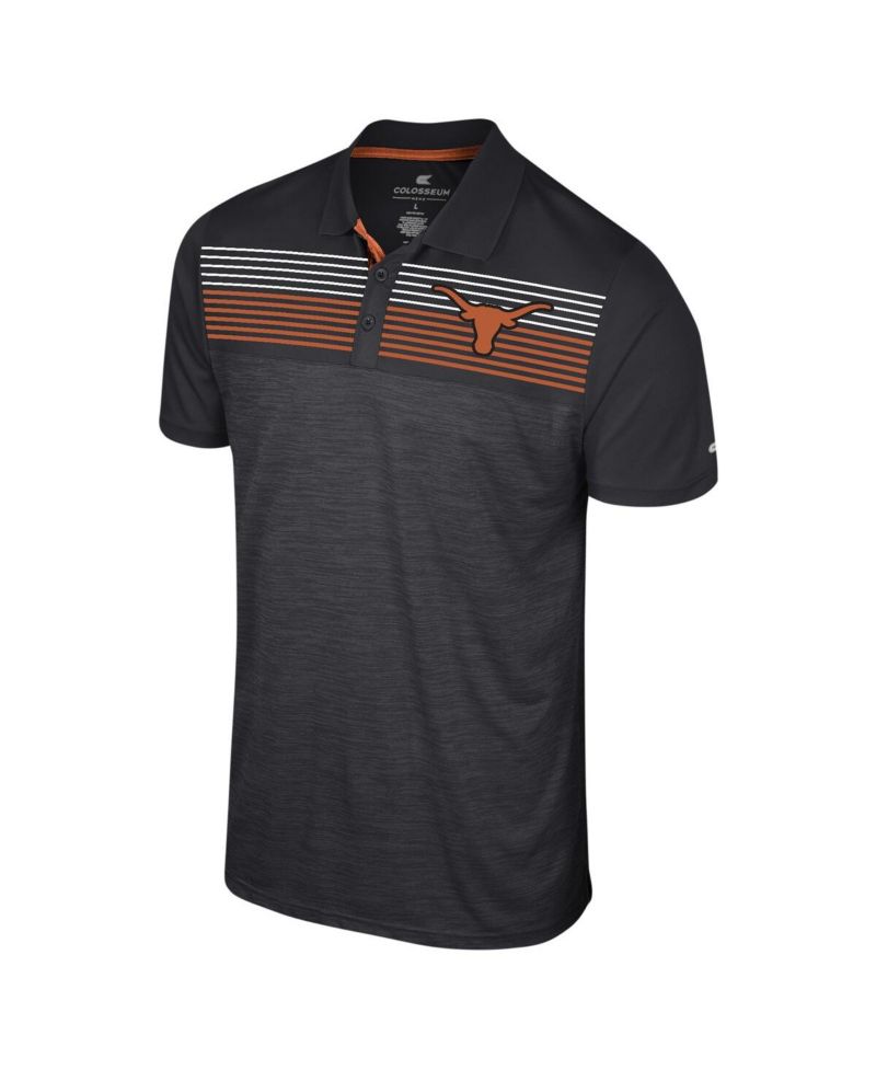 Men's Gray Texas Longhorns Big & Tall Tuck Striped Polo
